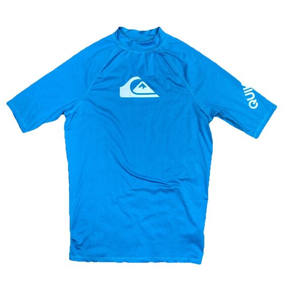 Quiksilver All Time Rashguard Short Sleeve Sun Protection Surf Shirt Size L - Picture 1 of 10